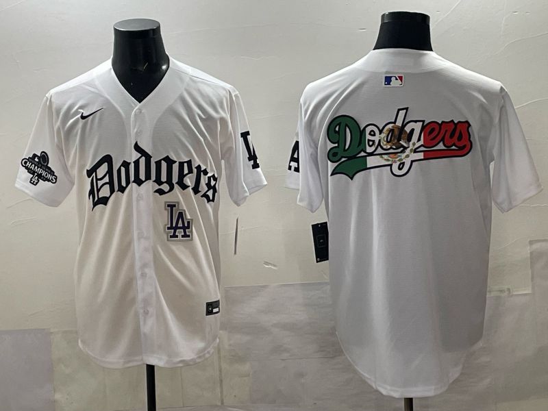 Men 2025 Los Angeles Dodgers Blank White 7th generations Joint Name Nike MLB Jersey style 010->los angeles dodgers->MLB Jersey